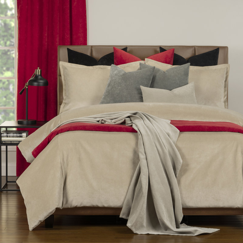 Polyester Channel Duvet Cover & Insert, Full/Double Duvet Cover + 6 Additional Pieces, Parchment