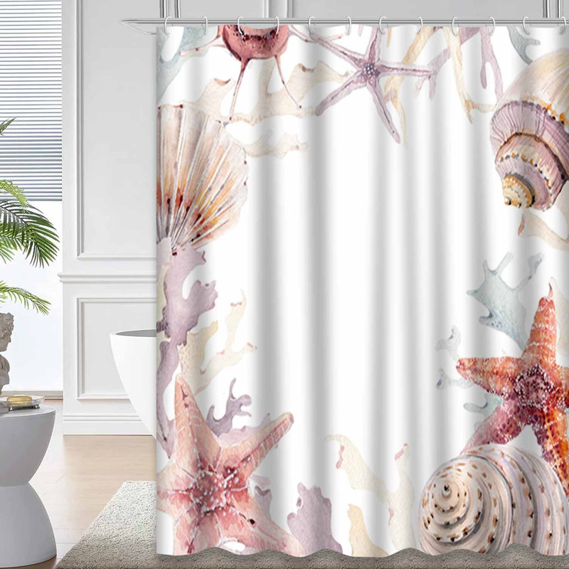 Rideau de douche aquarelle de haute qualité avec 12 crochets, L 72 po x l 72 po