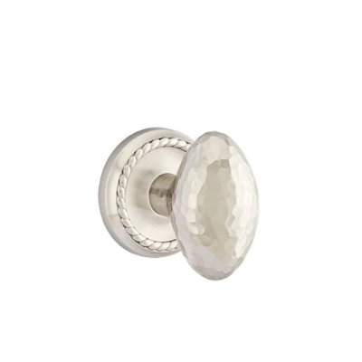 Emtek Privacy Interior Mortise Set w/ Rope Rosette & Hammered Egg Knob (RH)