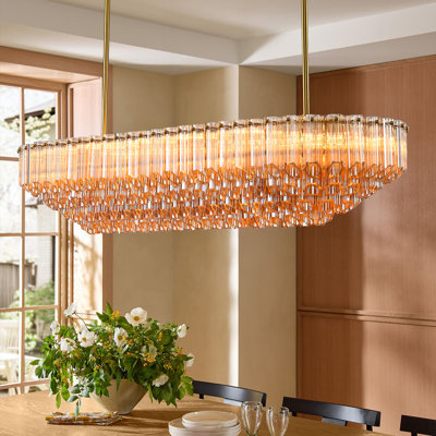 Grand lustre 43 "à tube de verre à intensité variable