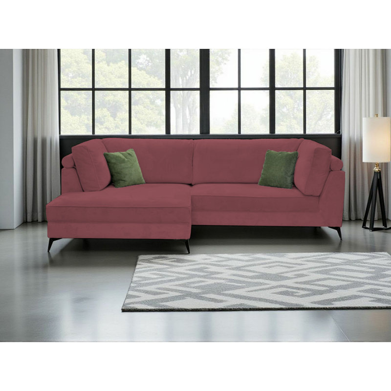 3 Seater Corner Sofa, Left Hand Facing, Red