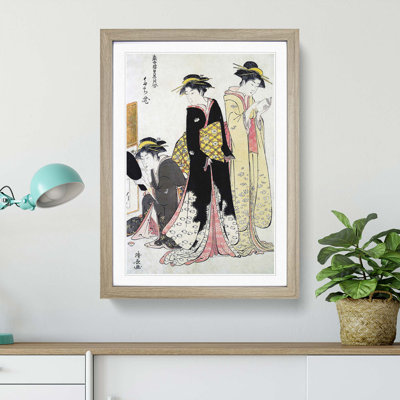Three Geishas of Tachibana by Torii Kiyonaga - Framed Print
