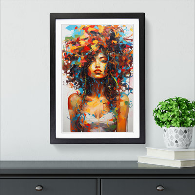 Woman with Curls Expressionism No.2 1 Piece Single Picture Frame Wall Art