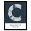 Colchester City Map Colchester Navy - Single Picture Frame Typography