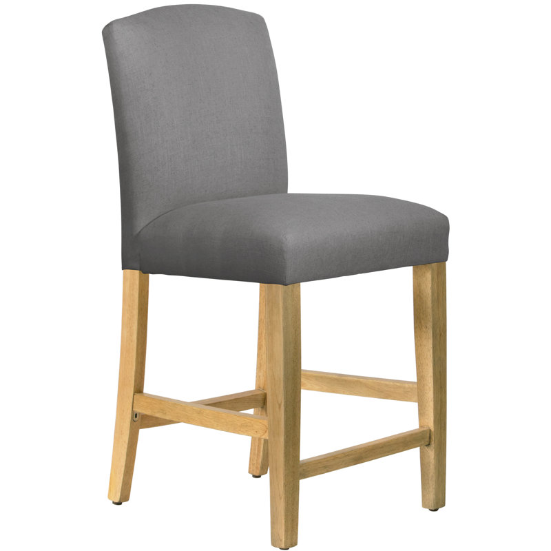 April Counter and Bar Stool, Counter Stool (26" Seat Height), Classic Grey Linen, Natural Wood