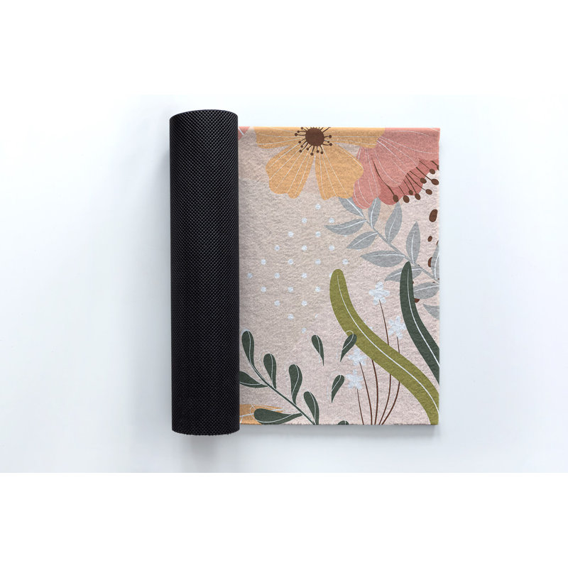 Non-Slip Floral Outdoor Doormat