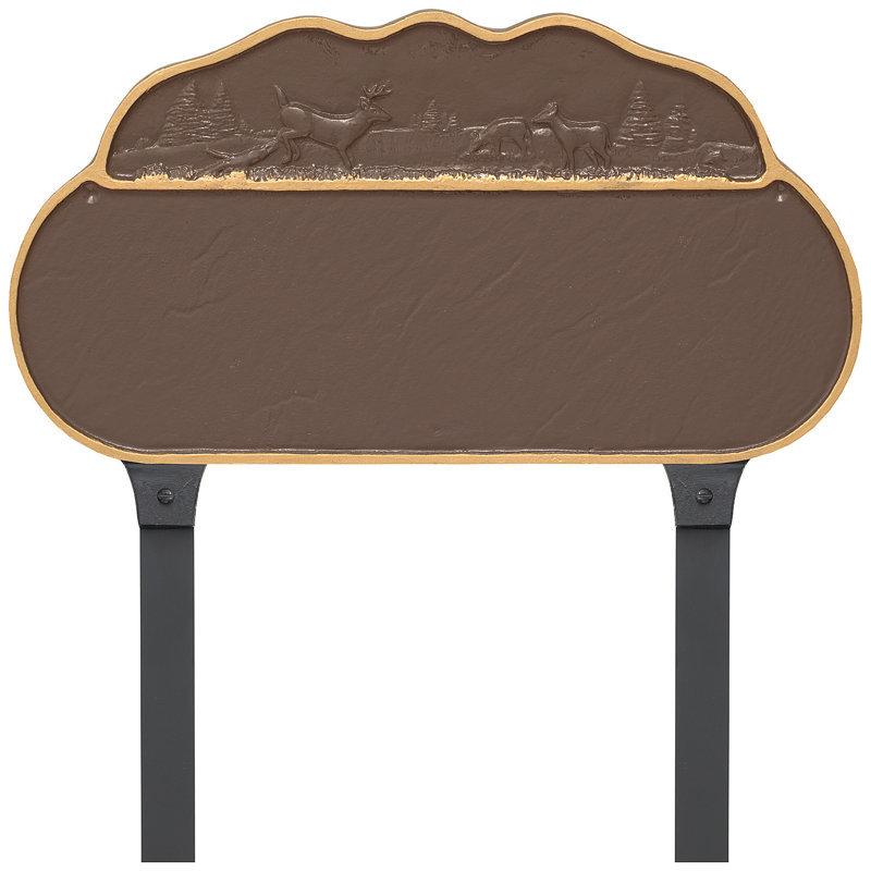 Enseigne d’adresse pour pelouse sur 1 ligne, Sable / doré, Oui