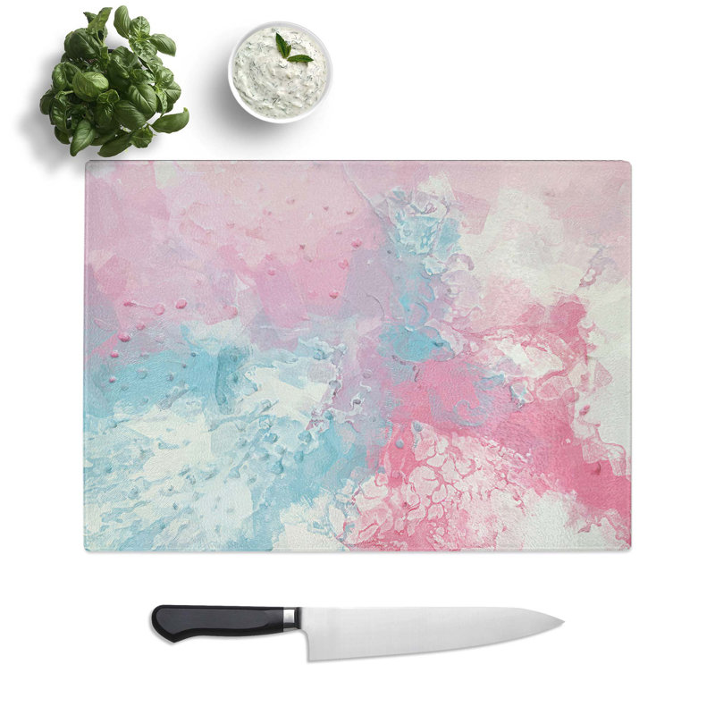 Glass Meeting Friends in Abstract Chopping Board, 28.5 cm W x 20 cm L