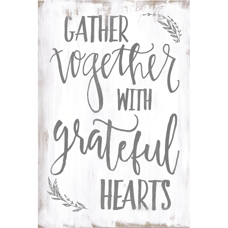 Greathful Thankful Hearts - Wrapped Canvas Print, 46cm H x 30cm W x 3.8cm D