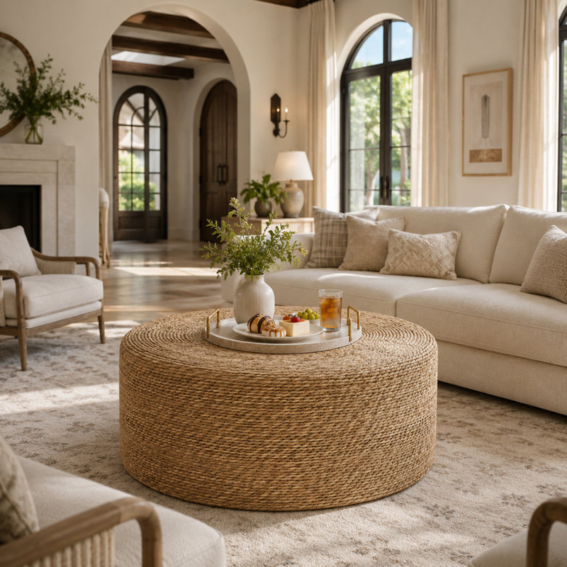 30'' Coffee Table with Natural Material