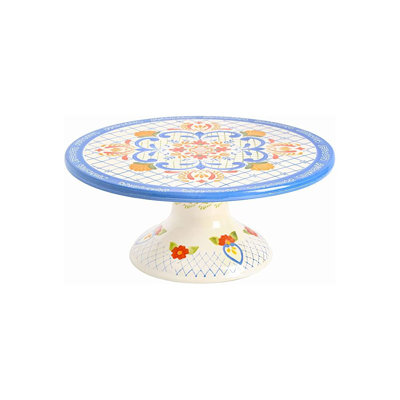 Service de vaisselle peint à la main, support à gâteau (11,9 po), assorti