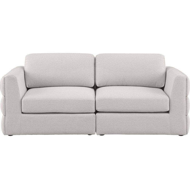 Itoro Upholstered 76'' Loveseat, Beige Linen Textured Fabric