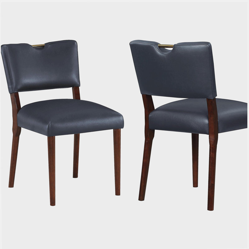 Ensemble de chaises en similicuir bleu Bryson MIndiaight - ensemble de 2 pièces