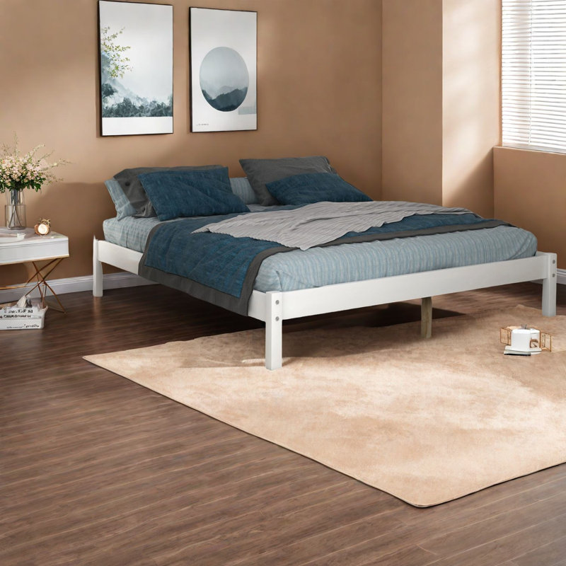 Lits spacieux en bois avec tête de lit, style moderne, confort à la maison