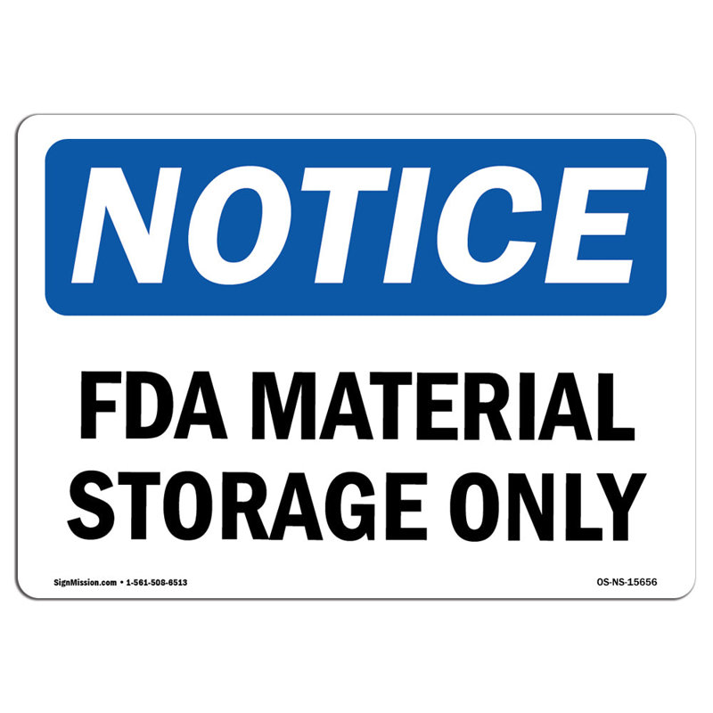 Panneau de rangement Osha Remarque FDA