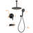 Ceiling-Mounted Tub Shower System With Hand Shower 12-Inch Single-Handle Shower Faucet Set Brass High-Pressure Shower Trim Kit With Rough-In Valve-116975574