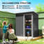Kiazer 5 x 3ft Metal Garden Shed Outdoor Storage Shed Lockable Black