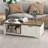 Farmhouse Coffee Table With Storage Drawer, Rustic Coffee Table For Living Room, Open Shelf