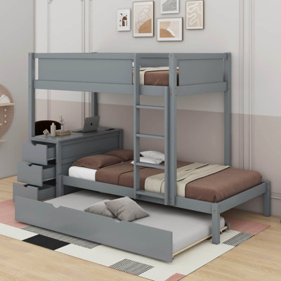 Bunk Bed With Trundle And Desk