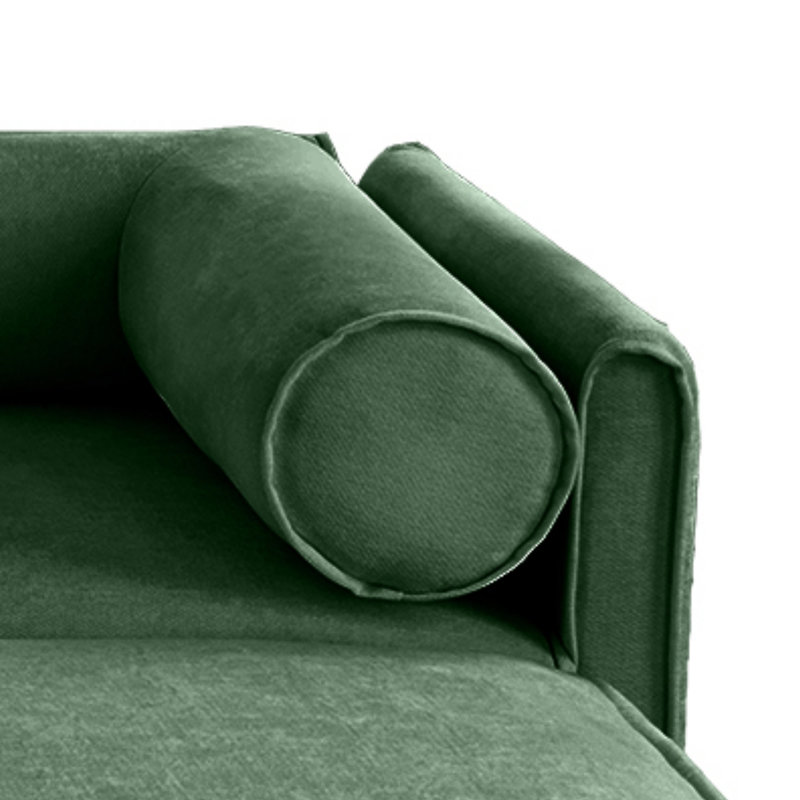 Élégant canapé en chenille de L 109 po avec siège de rangement et repose-pieds (3 places), Vert