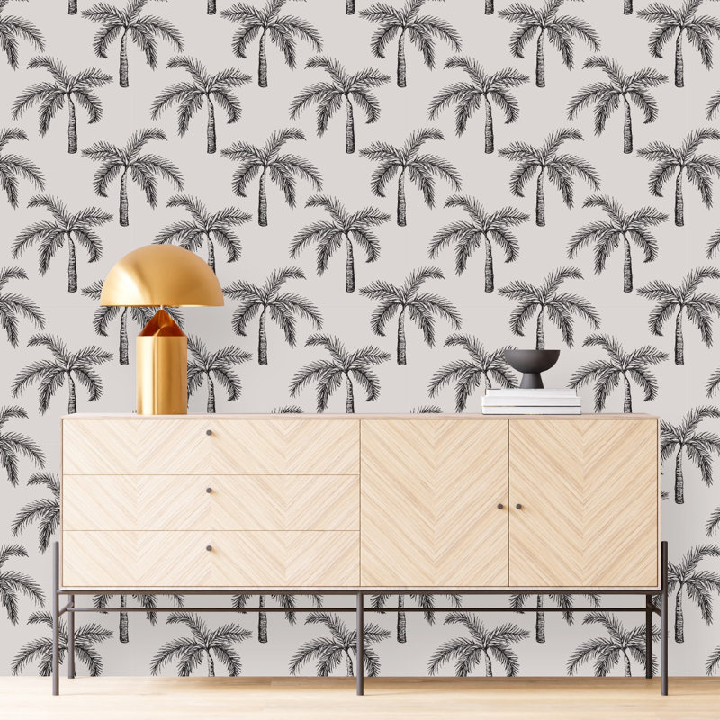 Panneau de papier peint Isher Palms, L 2,08 pi x L 10,42 pi