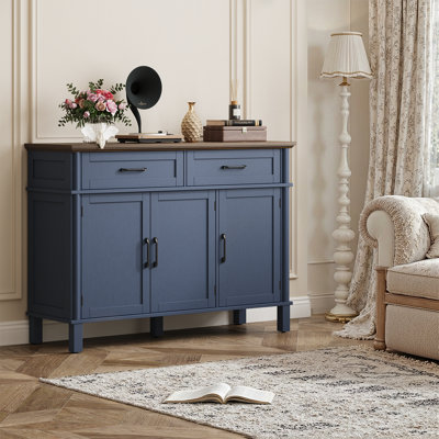 Buffet Cabinet Sideboard With 2 Drawers and Cabinets, Classic Style Sideboard With Adjustable Shelves For Living Room, Kitchen, Dining Room