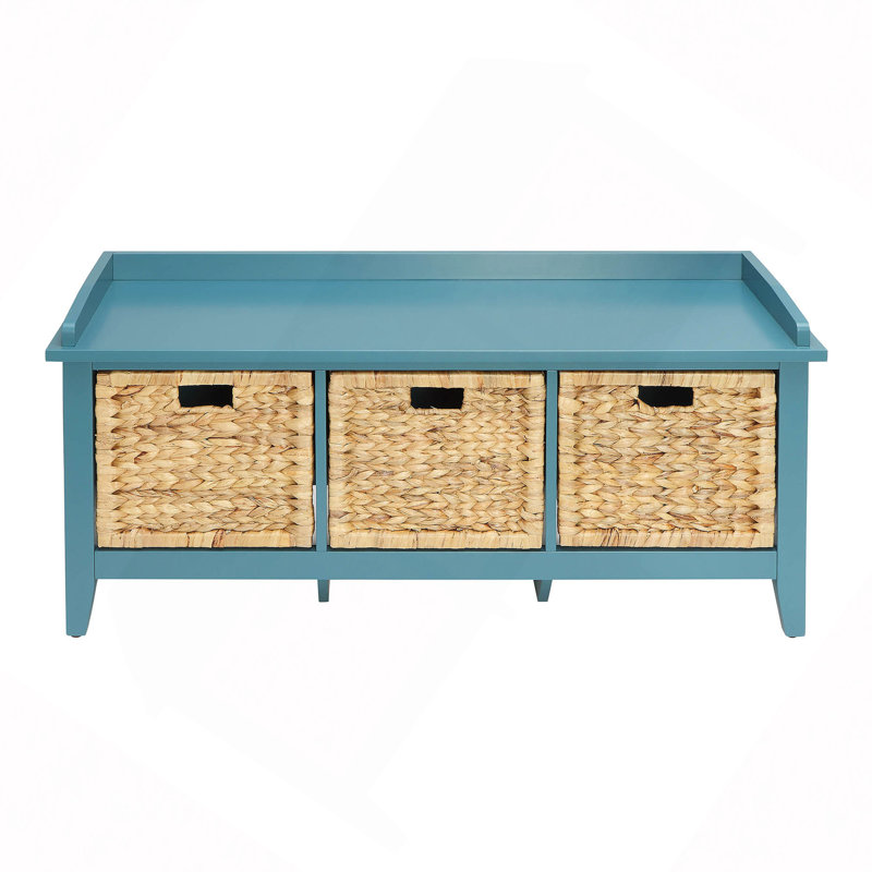 Banc sarcelle avec 3 tiroirs