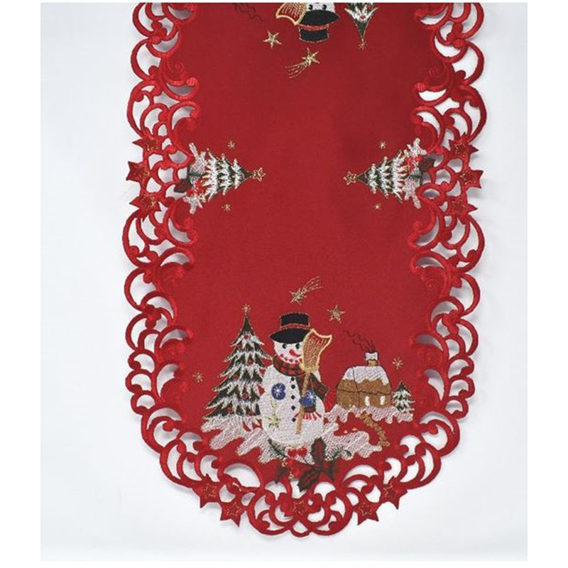 Chemin de table ovale de Noël Cay, L 54 po x l 16 po