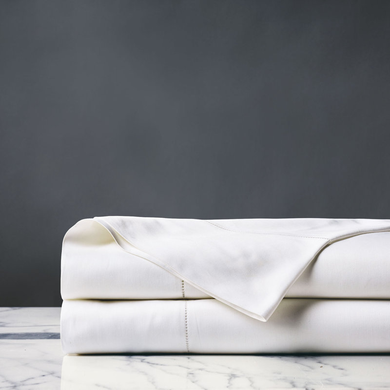 Roma Egyptian Cotton Sateen Flat Sheet, King Flat Sheet, White