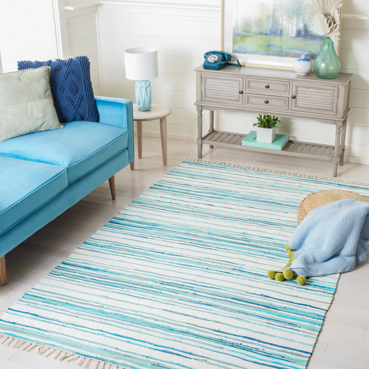 Tapis rayé en coton tissé à la main Margene