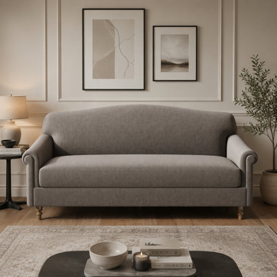 Élégant canapé à 2 places avec accoudoirs roulés, revêtement en chenille de qualité supérieure pour le confort et le style dans les petits espaces