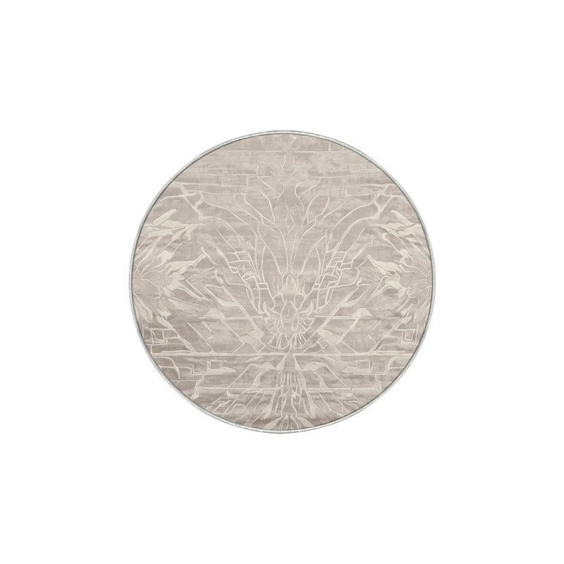 Machine Washable Beige Area Rug, Round 6'