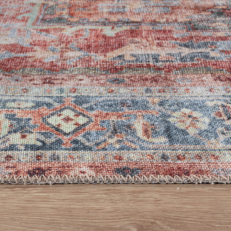 Tapis multicolore tissé à plat à la machine Alice, Tapis de couloir 20 po x 60 po