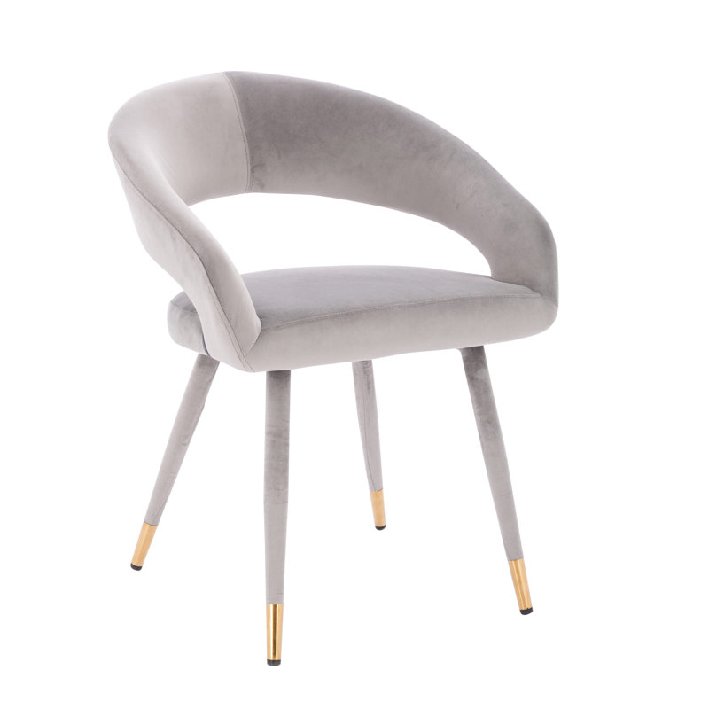 Chaise d'appoint en velours Boyuan, Gris