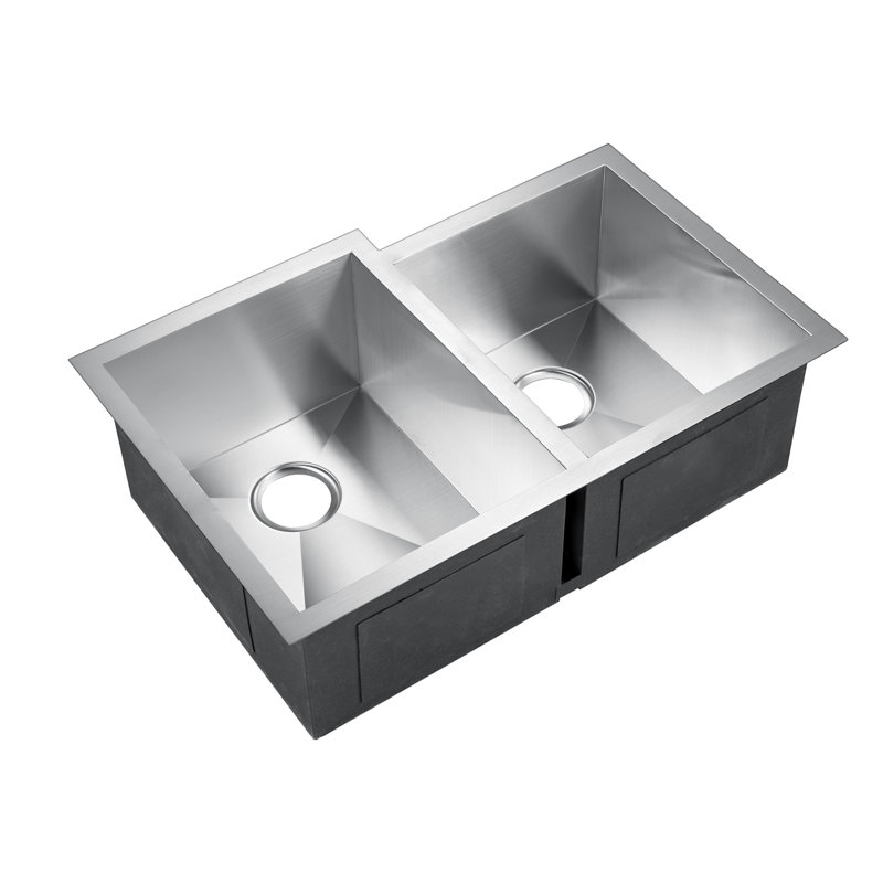 Gibson 31.25'' L Undermount Double Bowl Stainless Steel Kitchen Sink