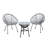 3-Piece Acapulco Wicker Patio Bistro Set With 2 Gray Chairs & Glass Table-1345682931