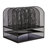 Onyx Mesh Desktop Organizer With Two Trays And Six Upright Sections-36586480
