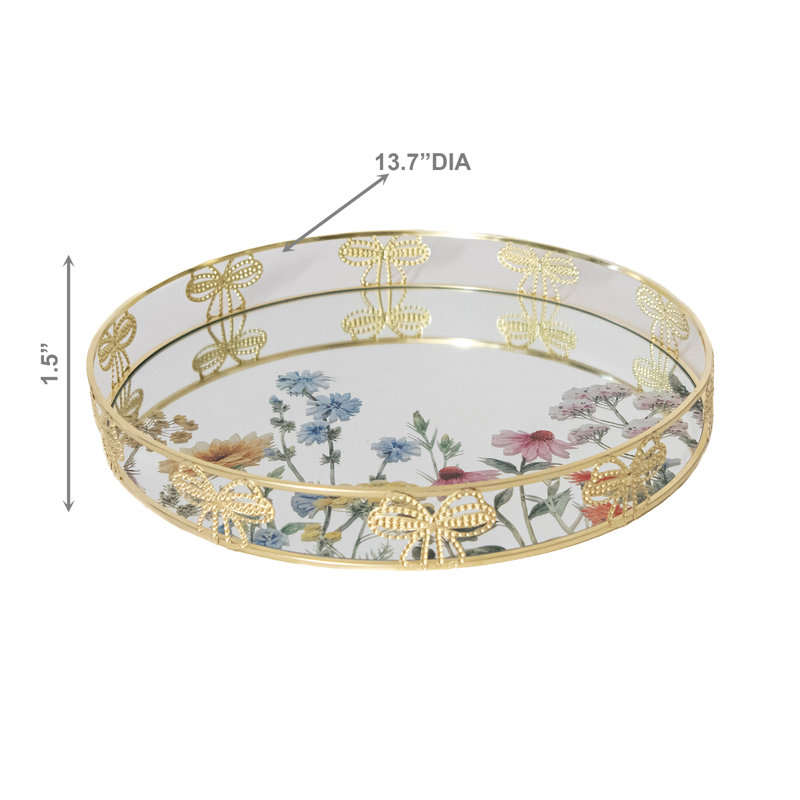 Plateau rond en verre imprimé Haight