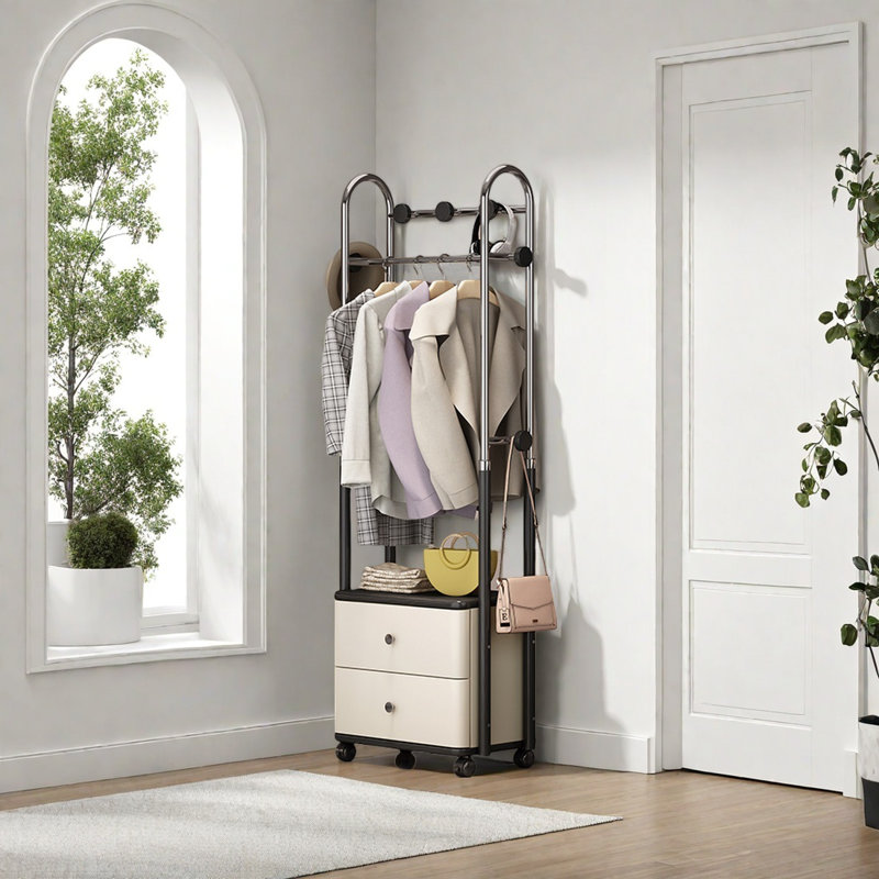Armoire en bois de frêne à crochet, Noir, noir, noir, noir