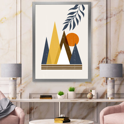 Abstrait soleil et lune dans les montagnes I - Photographie de cadre photo sur toile