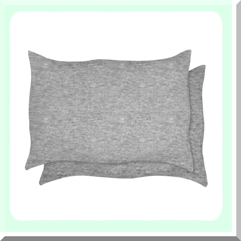 JerseySoft Pillowcase Set - Universal Fit, Stretch Jersey Knit Cotton, Zipper Closure, Standard & Queen Size Pillows, Gray, 2 Pack