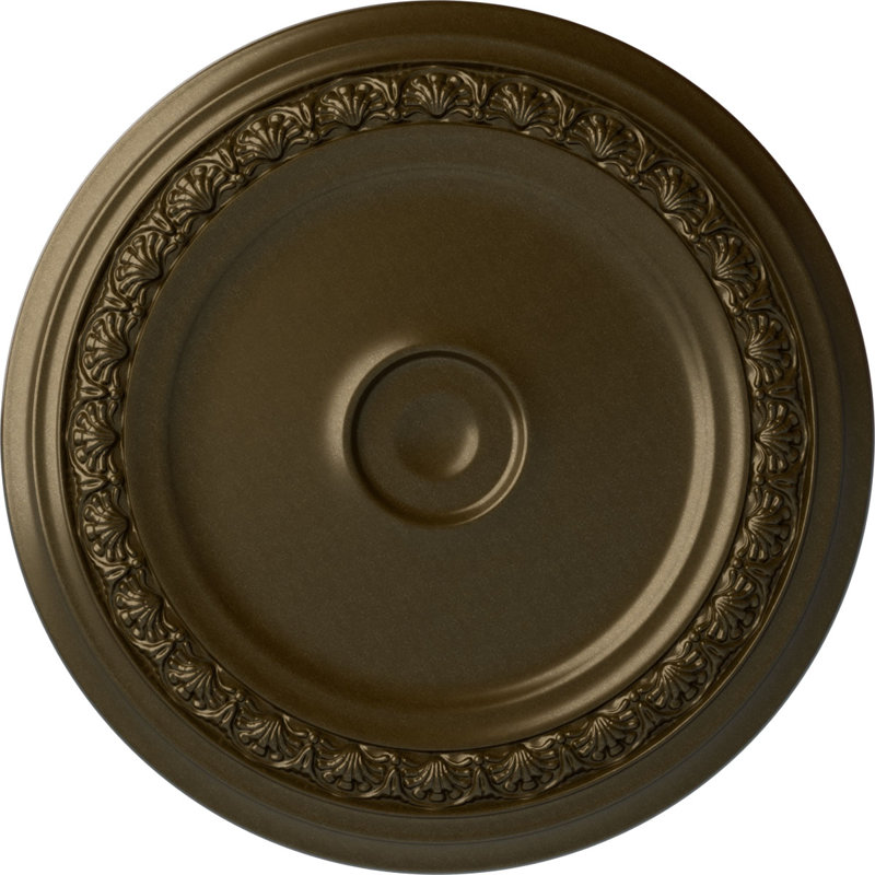 Endurathane Carlsbad Ceiling Medallion, 31 1/8"OD x 1 1/2"P (Fits Canopies up to 5 1/2"), Hand-Painted Brass Finish, Brass