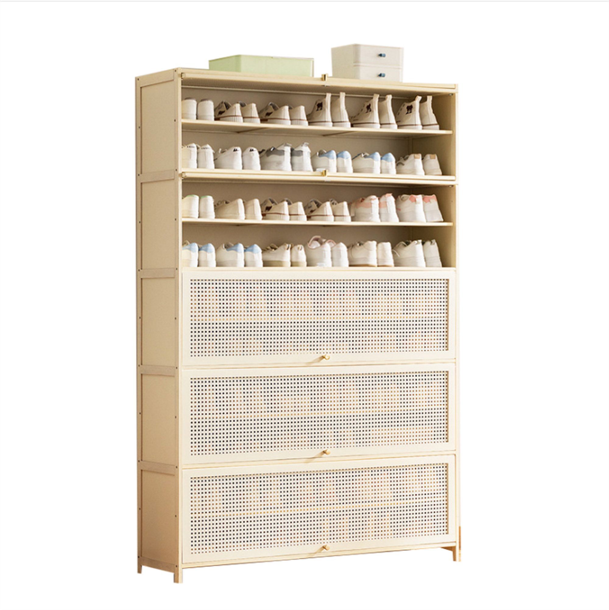 Graduated Shoe Rack Rosecliff Heights Tall Standing Multi-tier Shoe Rack With Doors ...