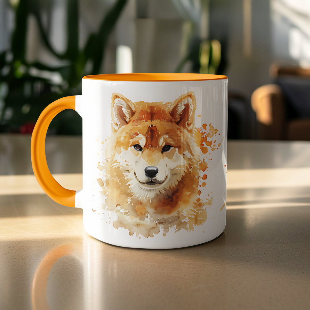 11oz Watercolour Australian Shepherd Dog Design Coffee Mug