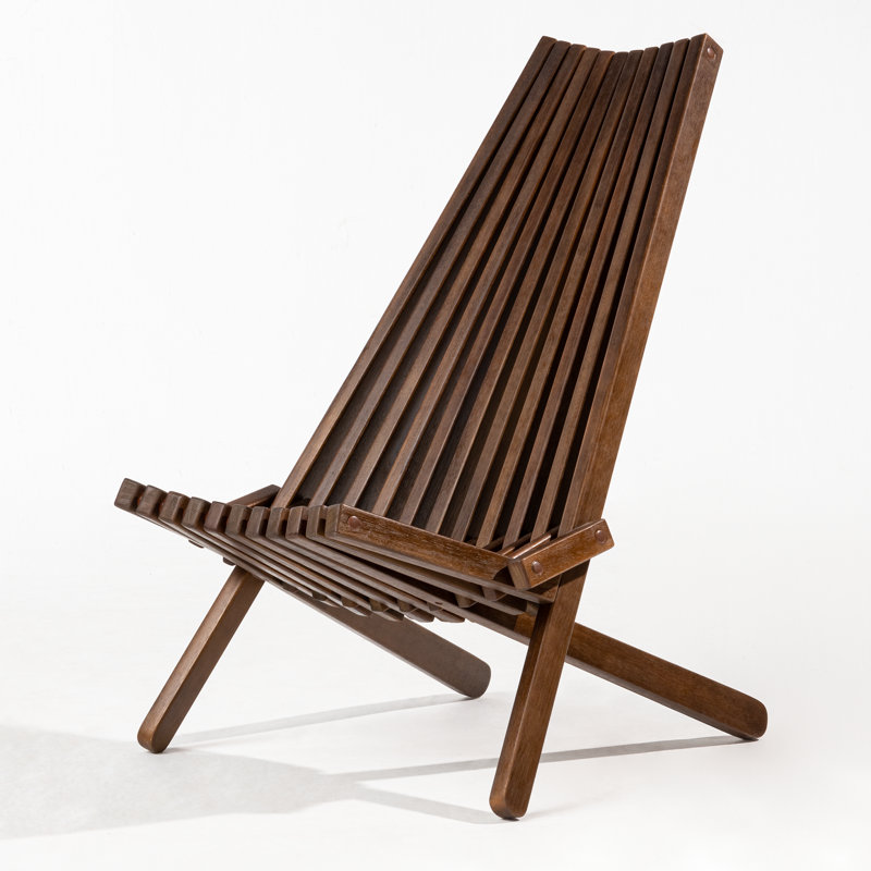 Jahvion Eucalyptus Wooden Folding Portable Adirondack Chair, Weather Resistant, No Assembly