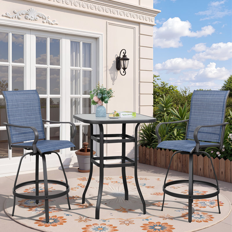 Tabouret de bar 29,72 po Pinnell, Bleu