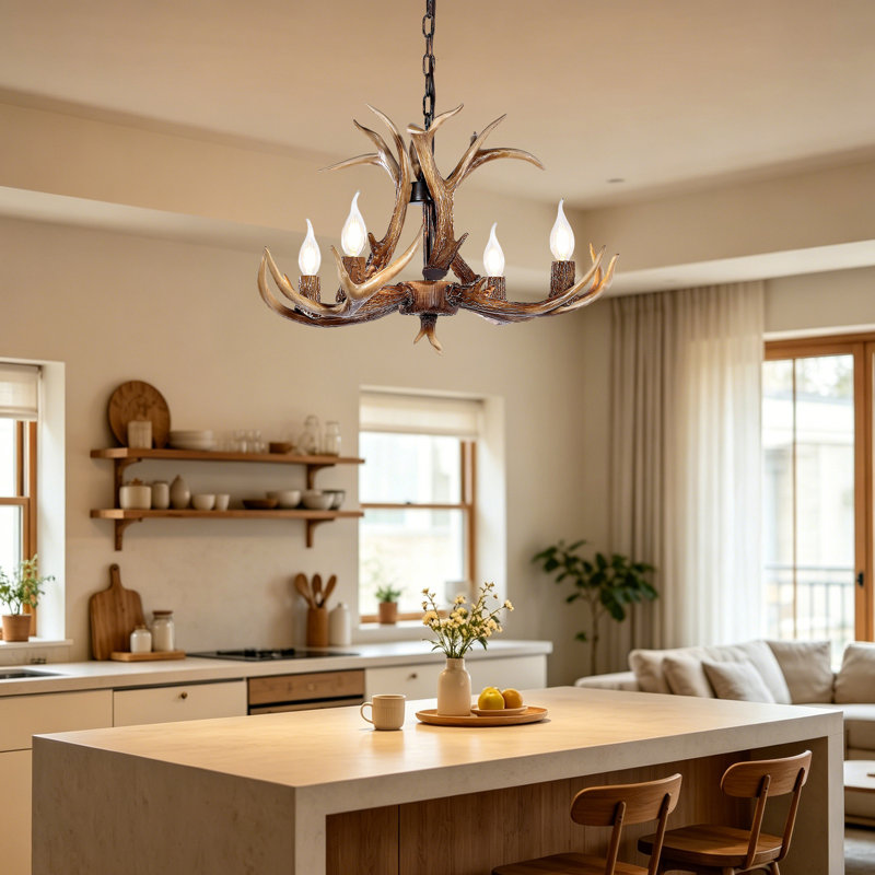 Luminaire suspendu en bois de cerf Antler Chandelier