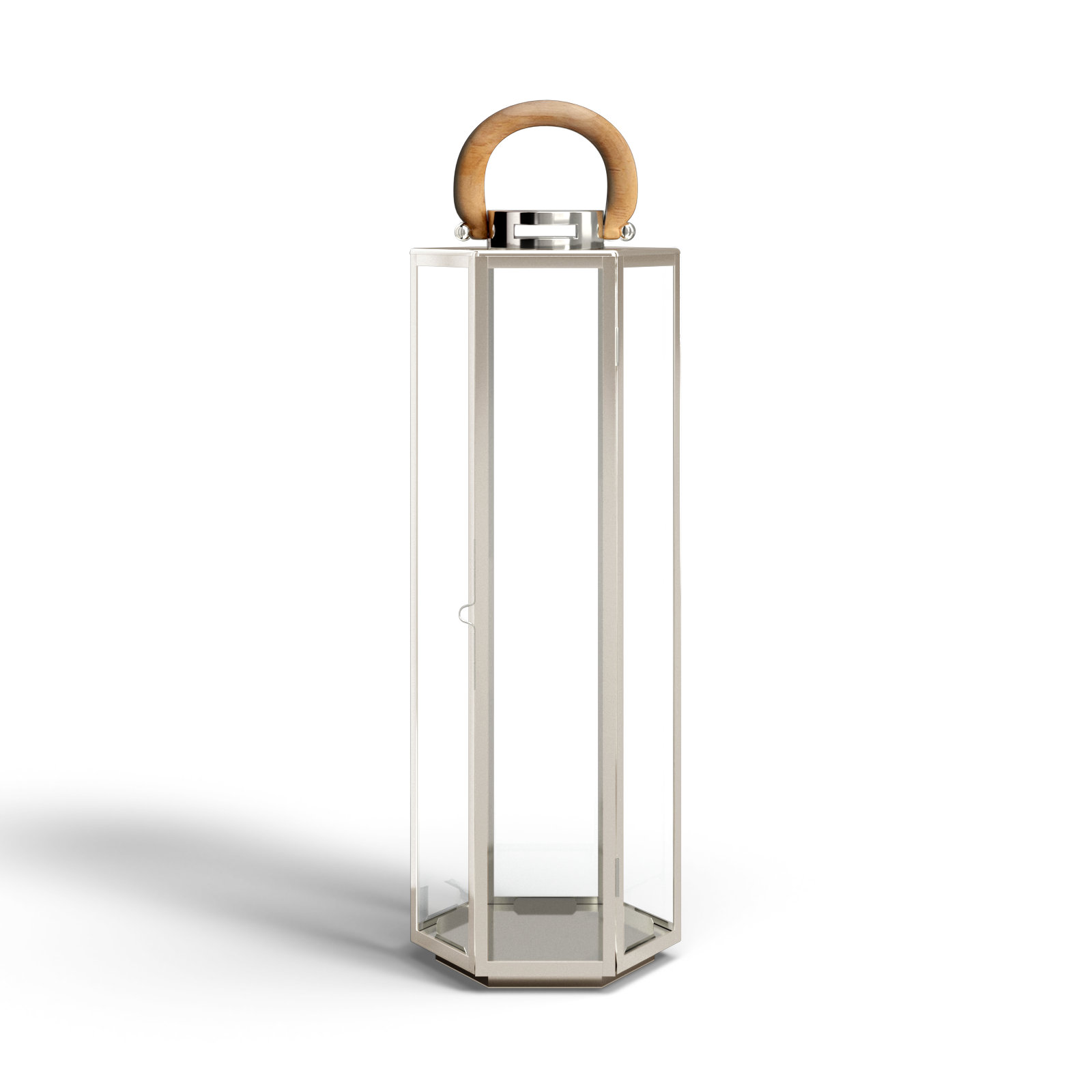 Outdoor Lantern, 29" H x 9" W x 9" D, Stainless Steel/Silver