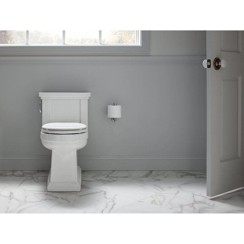 Tresham™ 1.28 GPF Water Efficient Elongated One-Piece toilet (Seat Included), Biscuit