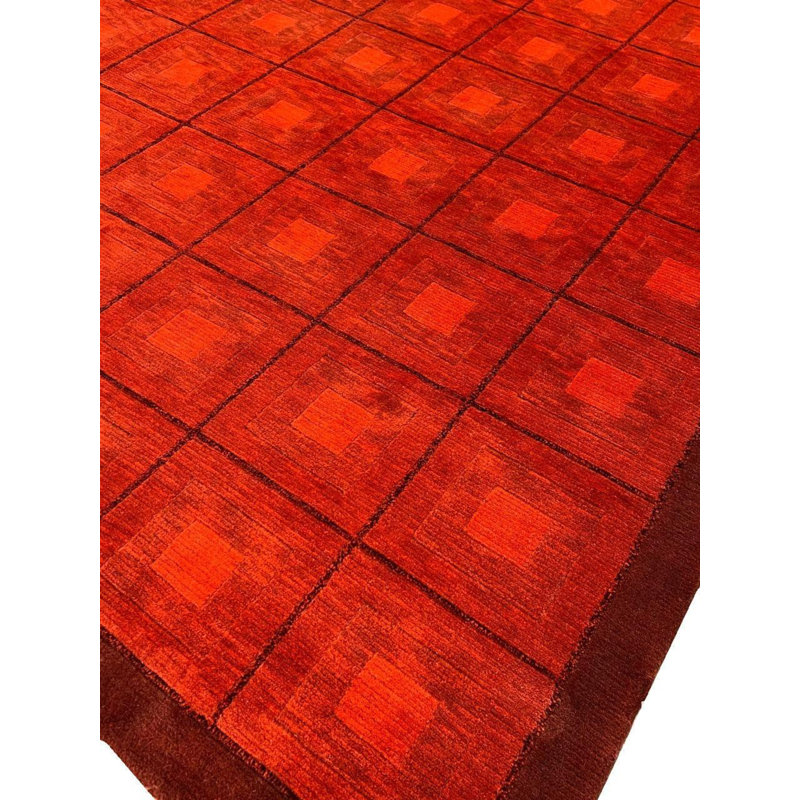 Canvello Overdyed Orange Rugs For Living Room - 4' X 6'